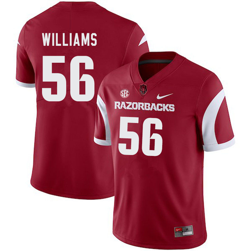 Men #56 Zach Williams Arkansas Razorbacks College Football Jerseys-Cardinal